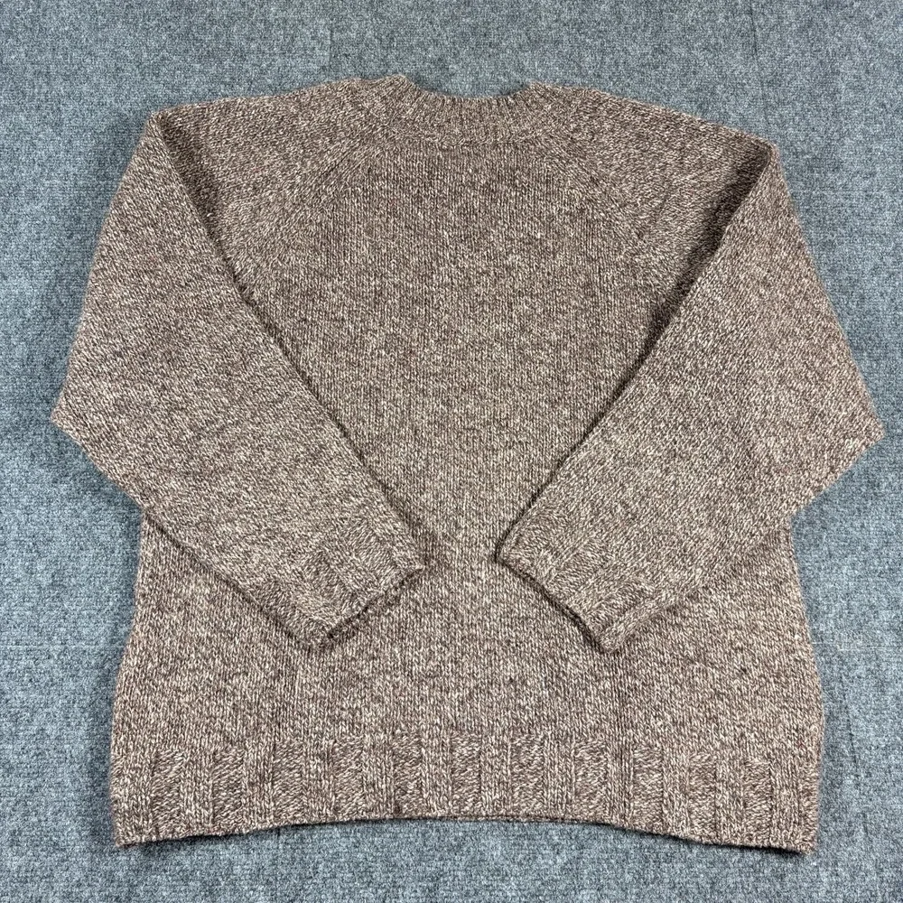 Blarney Woollen Mills Fisherman Donegal Fleck Wool Silk Crewneck Sweater M Brown - Picture 3 of 9